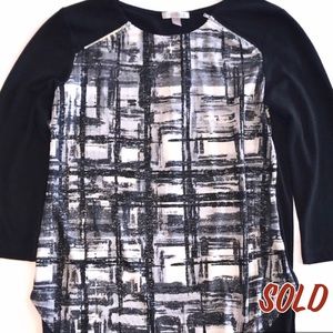 Roz & Ali Size Large Blouse with Silver Highlights